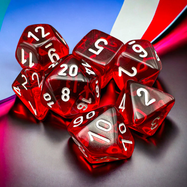 7 Zaruri Chessex, Roșu Translucid/Alb