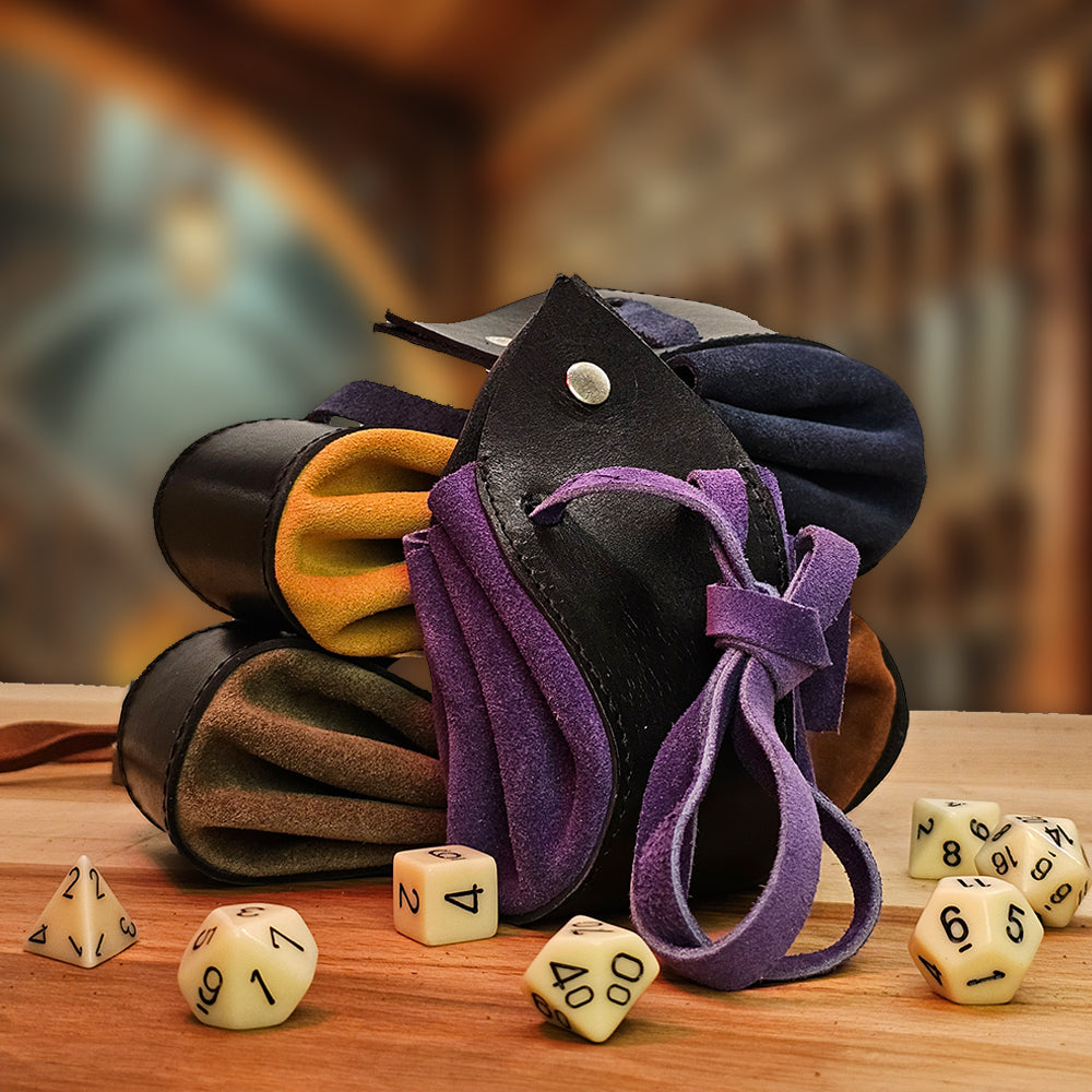 Fatebearer, Handmade Dice Pouch, Natural Leather