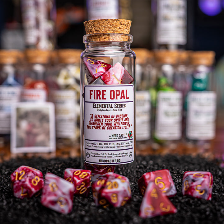 Fire Opal, Elemental Series, Dice Set