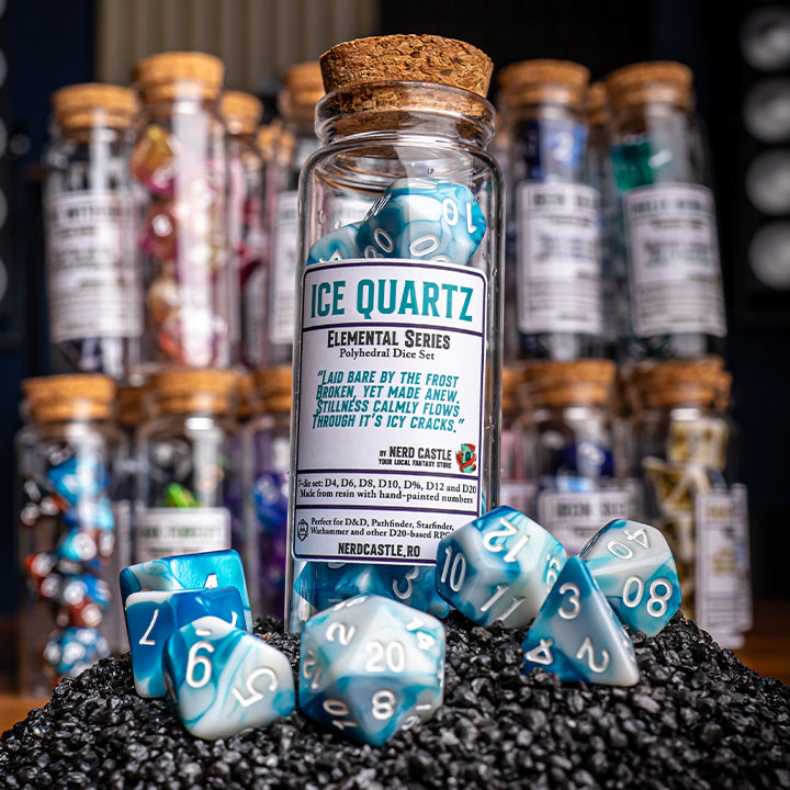 Ice Quartz, Elemental Series, Dice Set