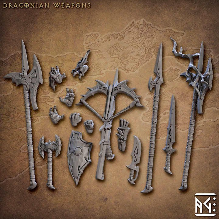 Set de Arme și Mâini Draconiene