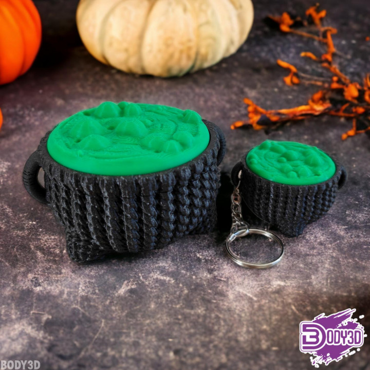 Crocheted Cauldron Keychain