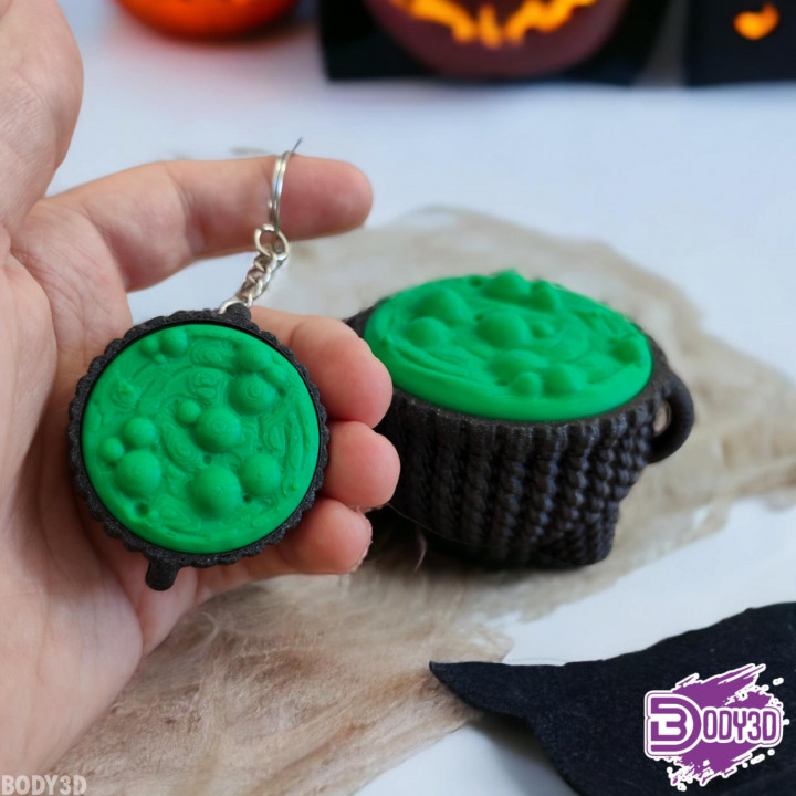 Crocheted Cauldron Keychain