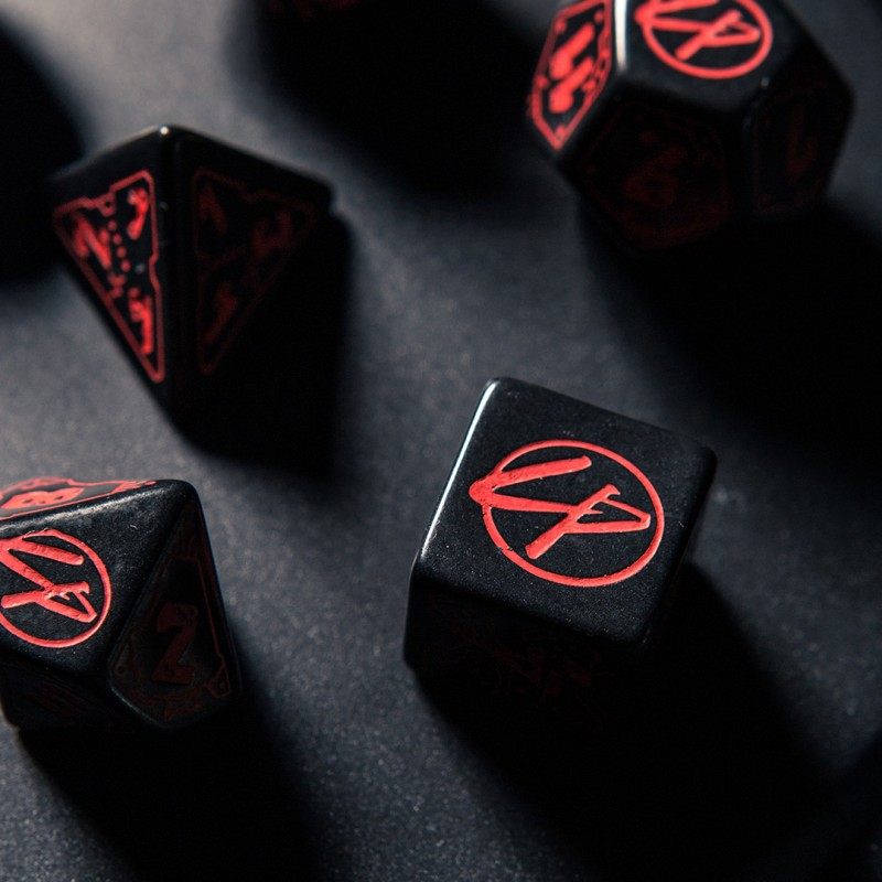 Cyberpunk Red Dice Set: Blood Over Chrome