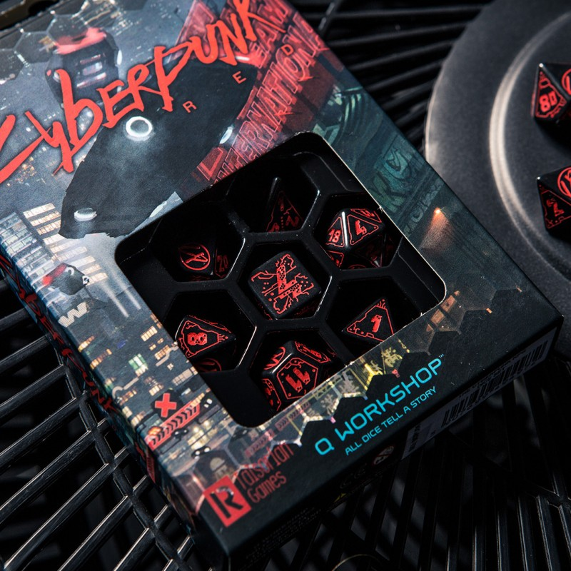 Cyberpunk Red Dice Set: Blood Over Chrome