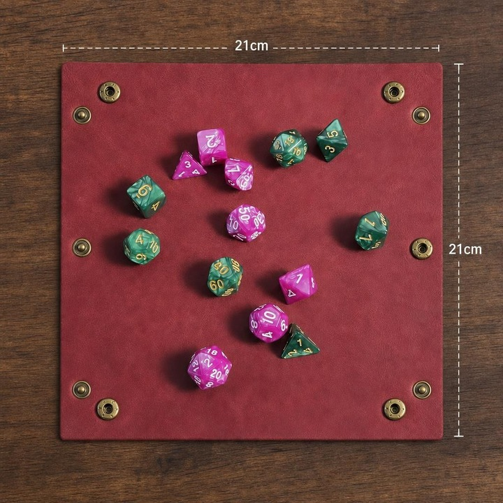 Square Dice Tray, Natural leather