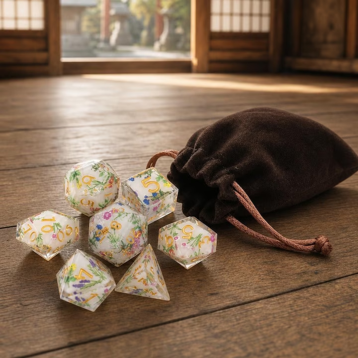 Hanami Dice Set + Velvet Bag