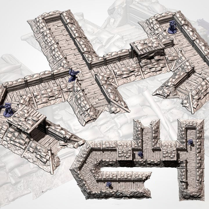 Trenches, Commander Bundle, Warhammer 40K Modular Terrain