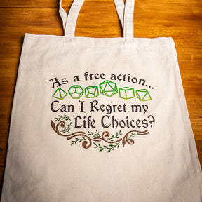 Dungeons & Dragons Tote Bag, Free Action, Heavy Cotton