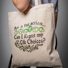 Dungeons & Dragons Tote Bag, Free Action, Heavy Cotton