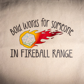 Dungeons & Dragons Tote Bag, In Fireball Range, Heavy Cotton