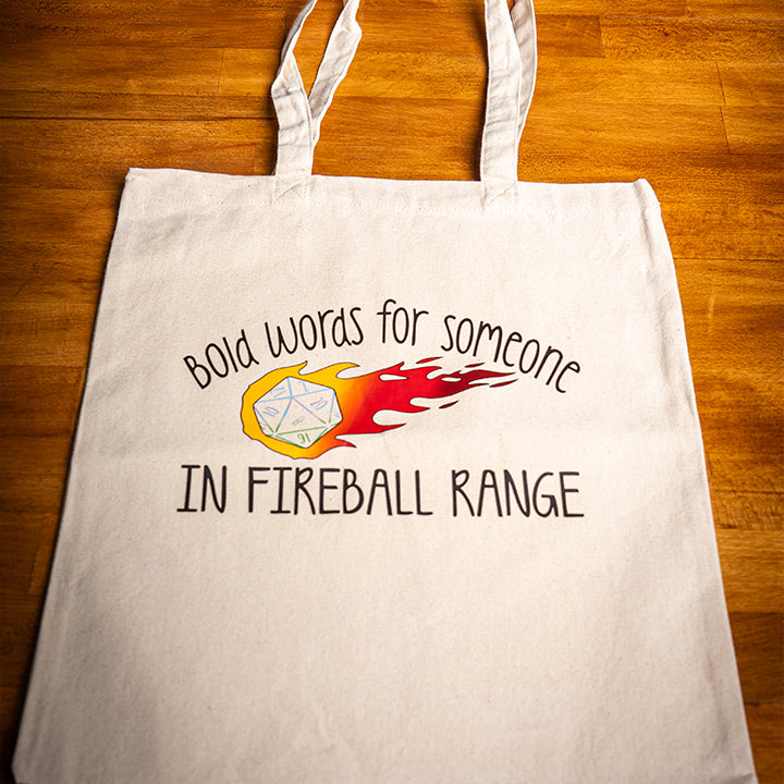 Dungeons & Dragons Tote Bag, In Fireball Range, Heavy Cotton