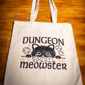 Dungeons & Dragons Tote Bag, Dungeon Meowster, Heavy Cotton