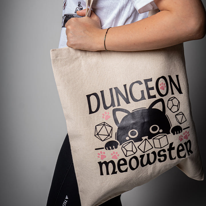 Dungeons & Dragons Tote Bag, Dungeon Meowster, Heavy Cotton