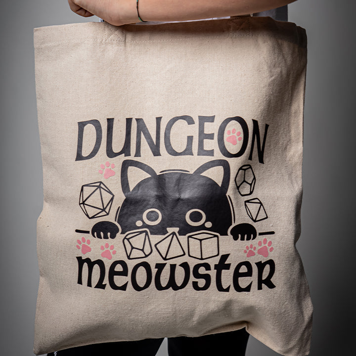 Dungeons & Dragons Tote Bag, Dungeon Meowster, Heavy Cotton