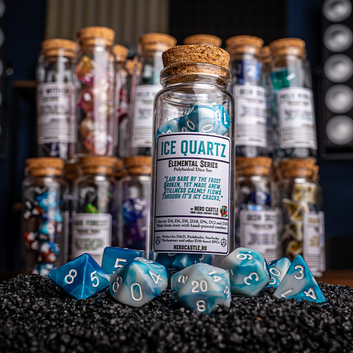 Ice Quartz, Elemental Series, Dice Set