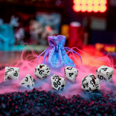 Friday the 13th, Spotted 7 Dice Set + Canvas Drawstring Bag