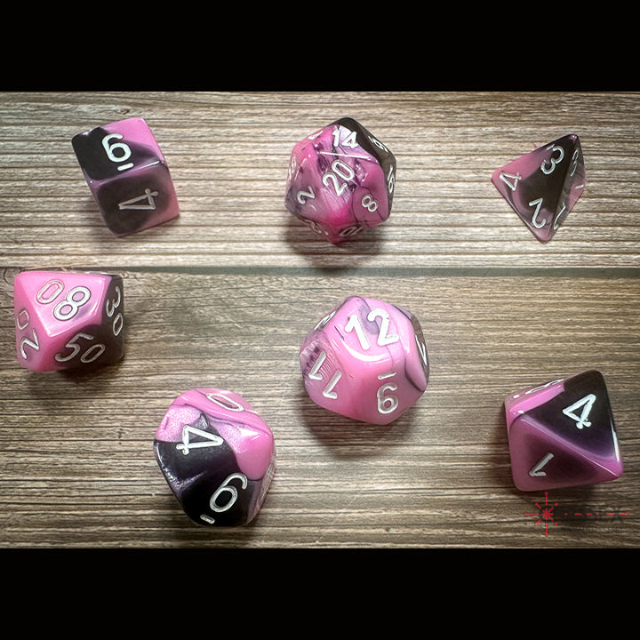 7 Zaruri Chessex ~ Gemini Black-Pink/White