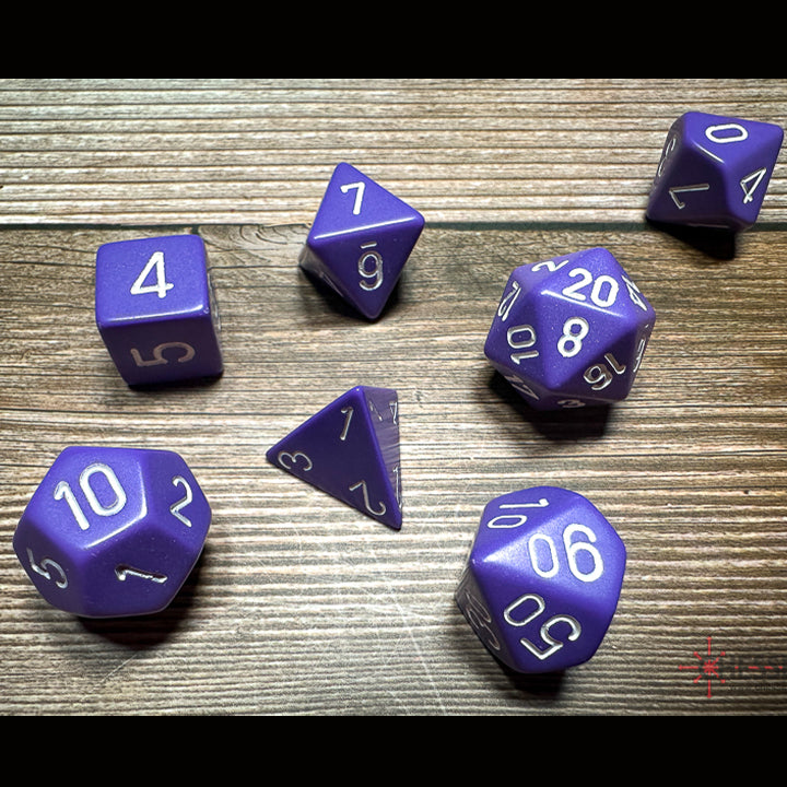 Set 7 Zaruri Chessex ~ Opaque Purple/White