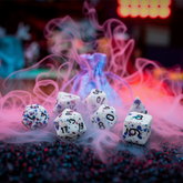 Twister, Spotted 7 Dice Set + Canvas Drawstring Bag