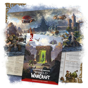 D&D World of Warcraft Dungeon Master's Screen, cover with the rules and art behind it