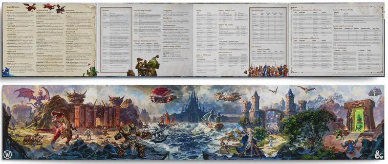 D&D World of Warcraft Dungeon Master's Screen, DM side rules and player side art