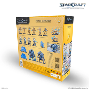 StarCraft Protoss Starter Set, box back with the contents