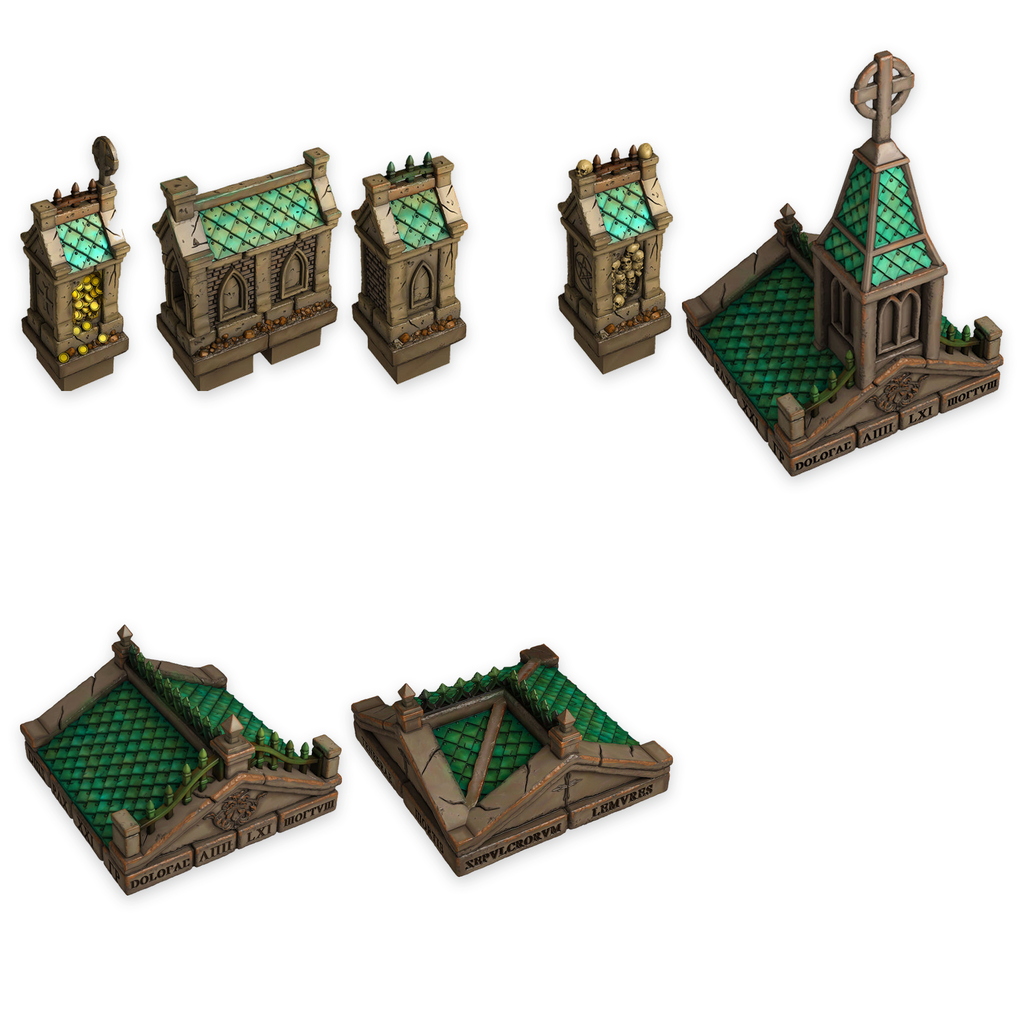 Crypts & Tombs Kit, Haunted Graveyard, Mausoleum