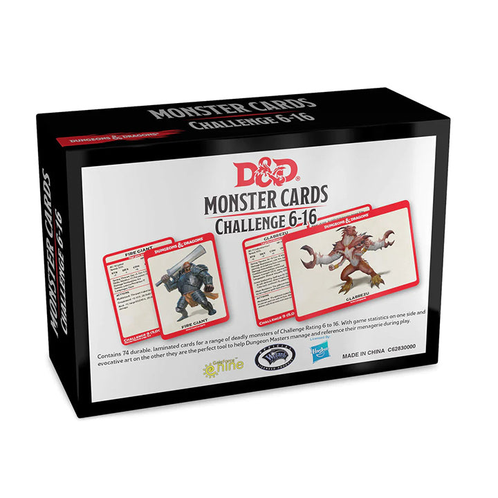 D&D, pachet de cărți Monster Nivelele 6-16 (74 de cărți)