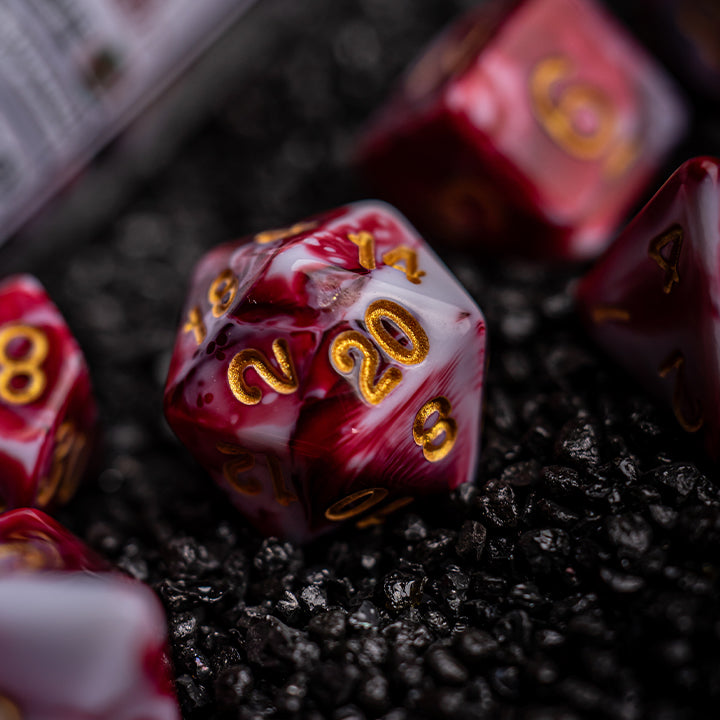 Fire Opal, Elemental Series, Dice Set
