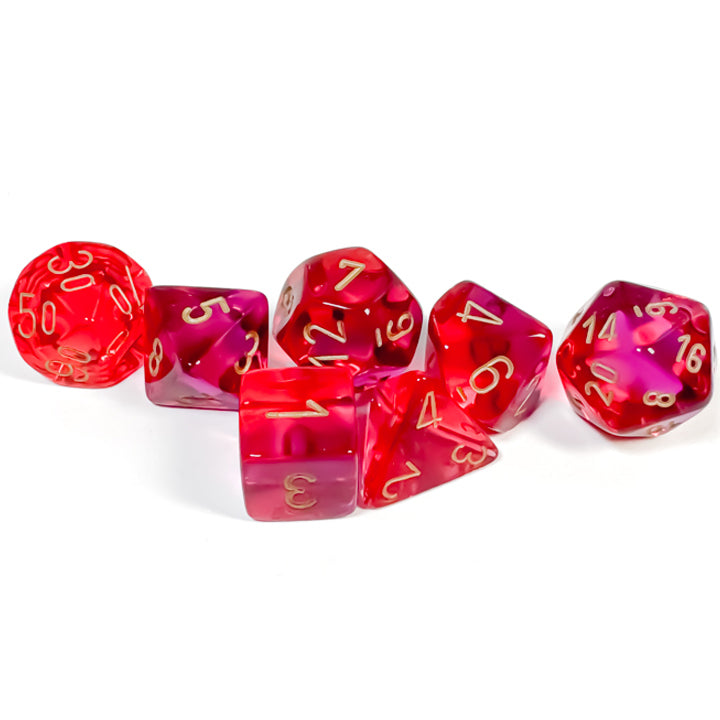 7 Zaruri Chessex, Gemini Translucent Red-Violet/Gold