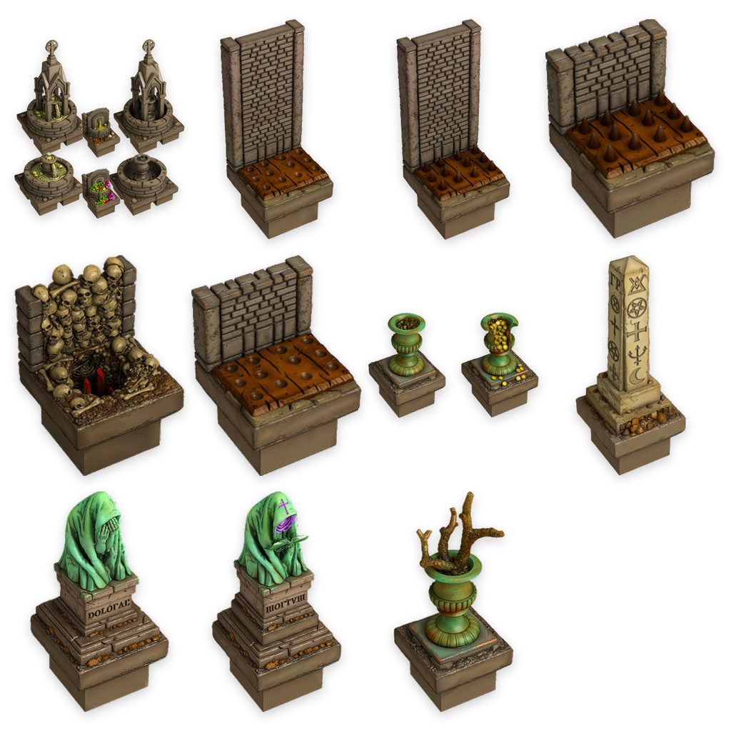 Graveyard Dressing Kit, Haunted Graveyard, Fountain & Traps