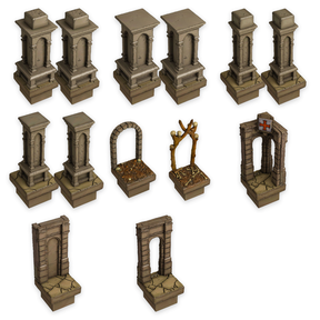 Graveyard Walls Kit, Haunted Graveyard, Columns & Arches