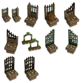 Graveyard Walls Kit, Haunted Graveyard, Fences & Gate
