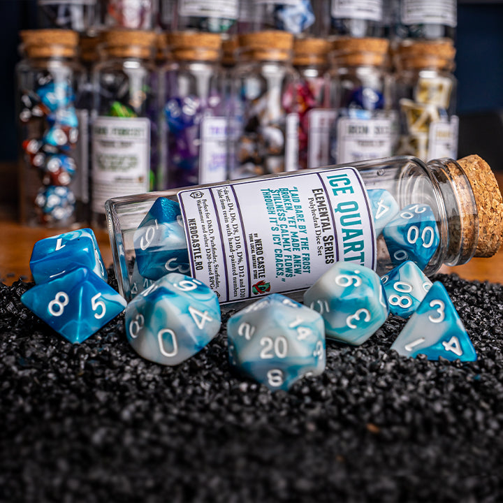 Ice Quartz, Elemental Series, Dice Set