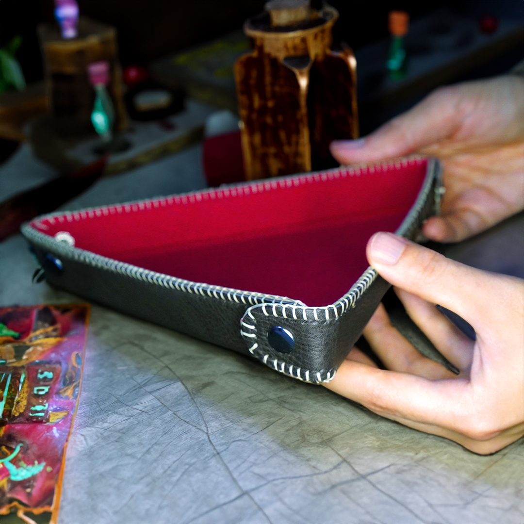Triangular Dice Tray, Foldable & Lined