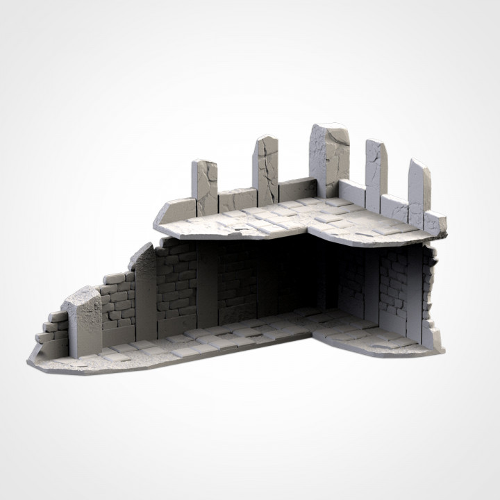 Corner City Ruin 2, Modular Warhammer 40K Terrain