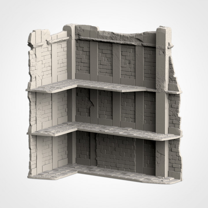 3-Story Tall Building Ruin 2, Modular Warhammer 40K Terrain