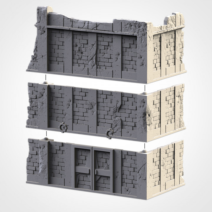 3-Story Tall Building Ruin 2, Modular Warhammer 40K Terrain