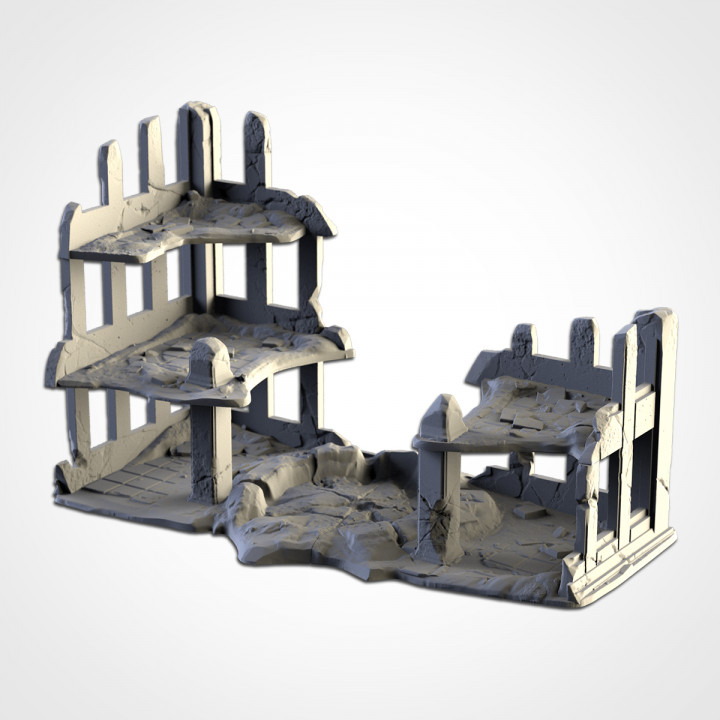 Bombed Building Ruin, Modular Warhammer 40K Terrain