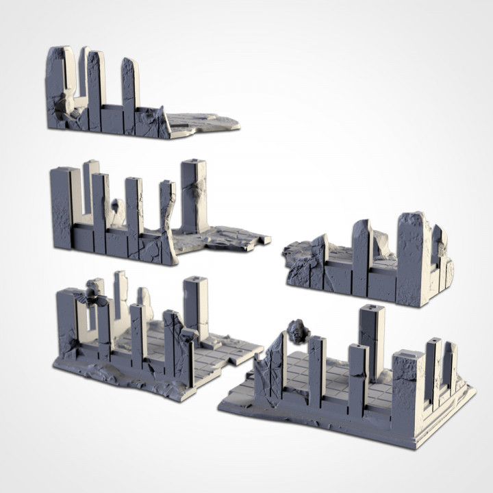 Side-Section Ruins Pack, Modular Warhammer 40K Terrain