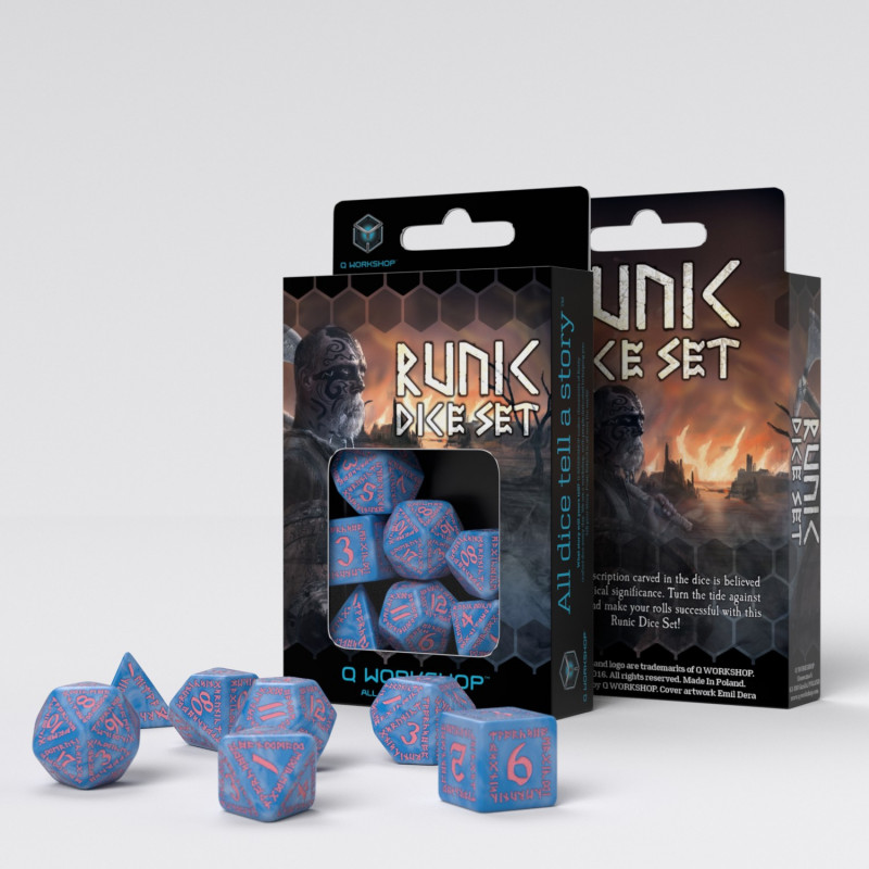 Runic Glacier & pink Dice Set