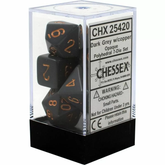 7-Dice Set Chessex, Dark Grey/Copper