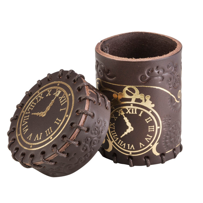 Steampunk Dice Cup, Natural Leather & Handsewn