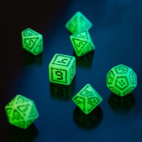 Digital Glowing Dice Set, Glow in the Dark Dice