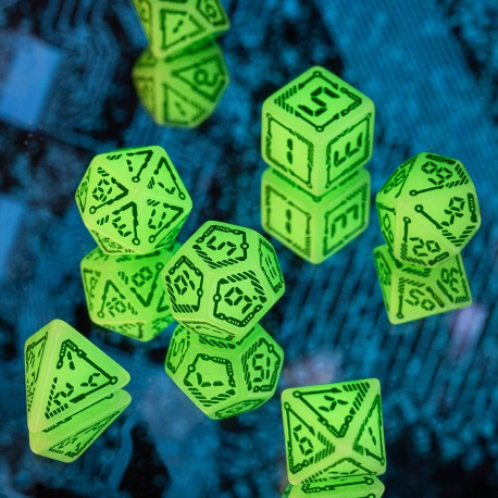 Digital Glowing Dice Set, Glow in the Dark Dice