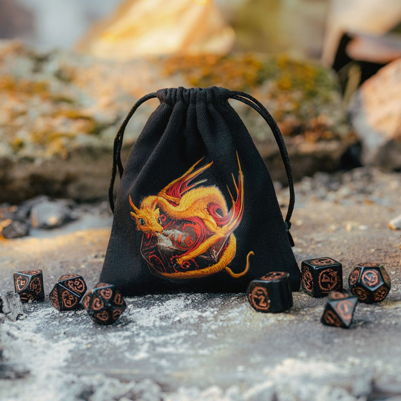 Dragon Black & Adorable Dice Bag