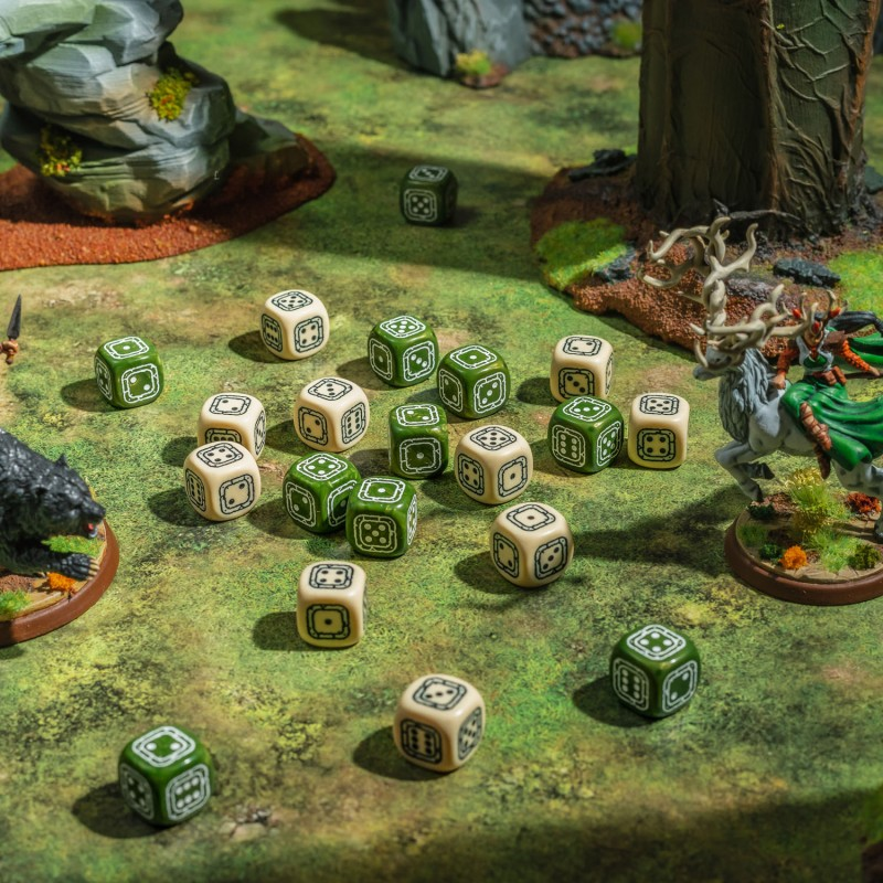 Fortress Compact Set de Zaruri D6: Beige & Olive