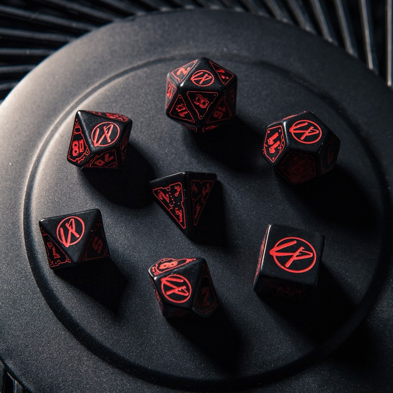 Cyberpunk Red Dice Set: Blood Over Chrome