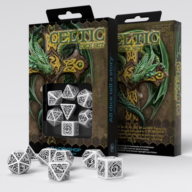 Celtic Revised Dice Set: Black & White